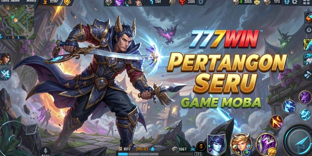 Screenshot gameplay 777WIN menampilkan aksi seru dalam pertarungan MOBA.