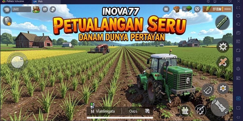 Tampilan screenshot <strong>INOVA77</strong> menunjukkan aktivitas pertanian yang seru dan interaktif.