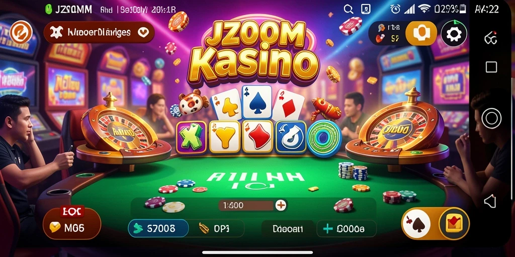 Tampilan gameplay seru di J200M dengan fitur Kasino menarik.