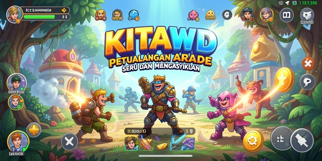 Tangkapan layar gameplay KITAWD menampilkan aksi menyenangkan dalam level menantang.