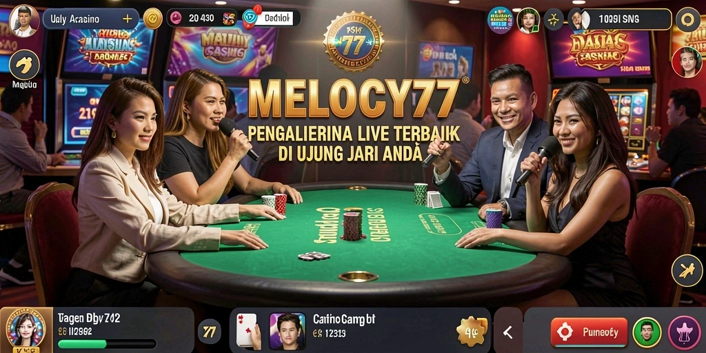 Tampilan gameplay Live Casino yang mendebarkan di MELODY77.