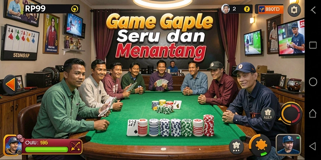 Screenshot gameplay Gaple RP99 dengan tampilan menarik.