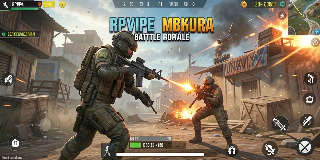 Tampilan menegangkan dari gameplay RPVIP4 dengan aksi Battle Royale.