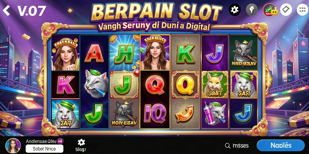 Screenshot utama V07 menampilkan aksi seru permainan Slot.