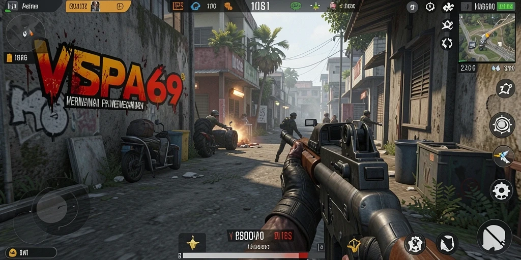 Screenshot VESPA69 menunjukkan duel menegangkan di medan perang.